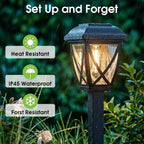 Solar Pathway Lights Outdoor 10 Pack, Auto On/Off Waterproof Solar Garden Lights, Energy Saving Led Landscape Outside Lights For Yard, Walkway, Patio & Driveway Decor