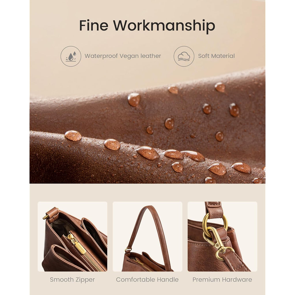 LOVEVOOK Hobo Bag for Women with Three Large Compartments Waterproof Shoulder Handbags Purse for Work Shopping Travel