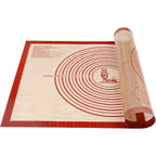 Non-Slip Silicone Pastry Mat Extra Large With Measurements 28''By 20'' For Silicone Baking Mat, Counter, Dough Rolling, Oven Liner,Fondant/Pie Crust By Folksy Super Kitchen Red