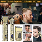 Professional Hair Clippers For Men Electric Razor Shavers Nose Hair Trimmer And Detail Trimmer 5 Pcs Set，Cordless Beard Trimmer Barber Clippers For Hair Cutting Mens Grooming Kit