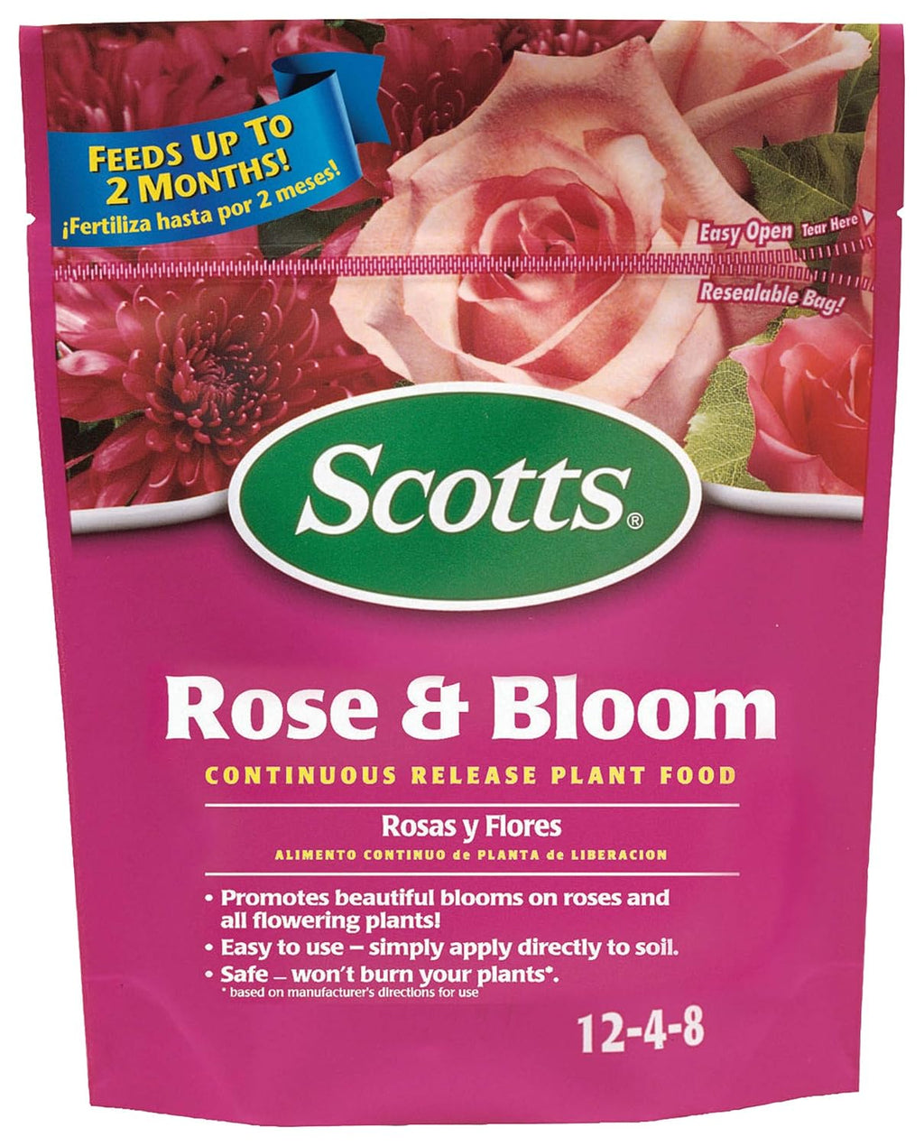 Scotts Rose And Bloom Continuous Release Plant Food, 3 Lbs. | Water Soluble, Fertilizer For Flowers, Vegetables, Houseplants, Trees, Indoor And Outdoor Plants