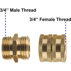 M Mingle Garden Hose Adapter, Male To Male, Female To Female, 3/4 Inch Brass Connector, 4-Pack With Extra 4 Washers