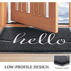 Door Mat (30"X17.5",Black), Welcome Mat Low Profile Front Doormat Floor Mat Non Slip Rugs For Entryway, Patio, High Traffic Areas