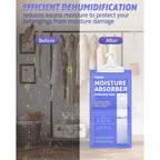 Moisture Absorbers 10 Pack, 9.8 Oz Compact Dehumidifier Bags & Packs, Moisture Hanging Bag, Humidity Absorbers, Closet Deodorizer Against Musty Odors, 11.8'' X 6.3''