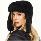 Faux Alpaca Wool Trooper Trapper Hat for Men Women, Winter Aviator Pilot Hat,Soft Fleece Warm Ear Flaps Windproof Outdoor