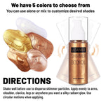 Ucanbe Body Shimmer Oil 100Ml, Moisturizing Body Glow Glitter Oil, Waterproof Shimmering Luminizer Liquid Illuminator Highlighter, Tinted Shimmer Lotion Glowing Bronzer Makeup(Bronze Gold)