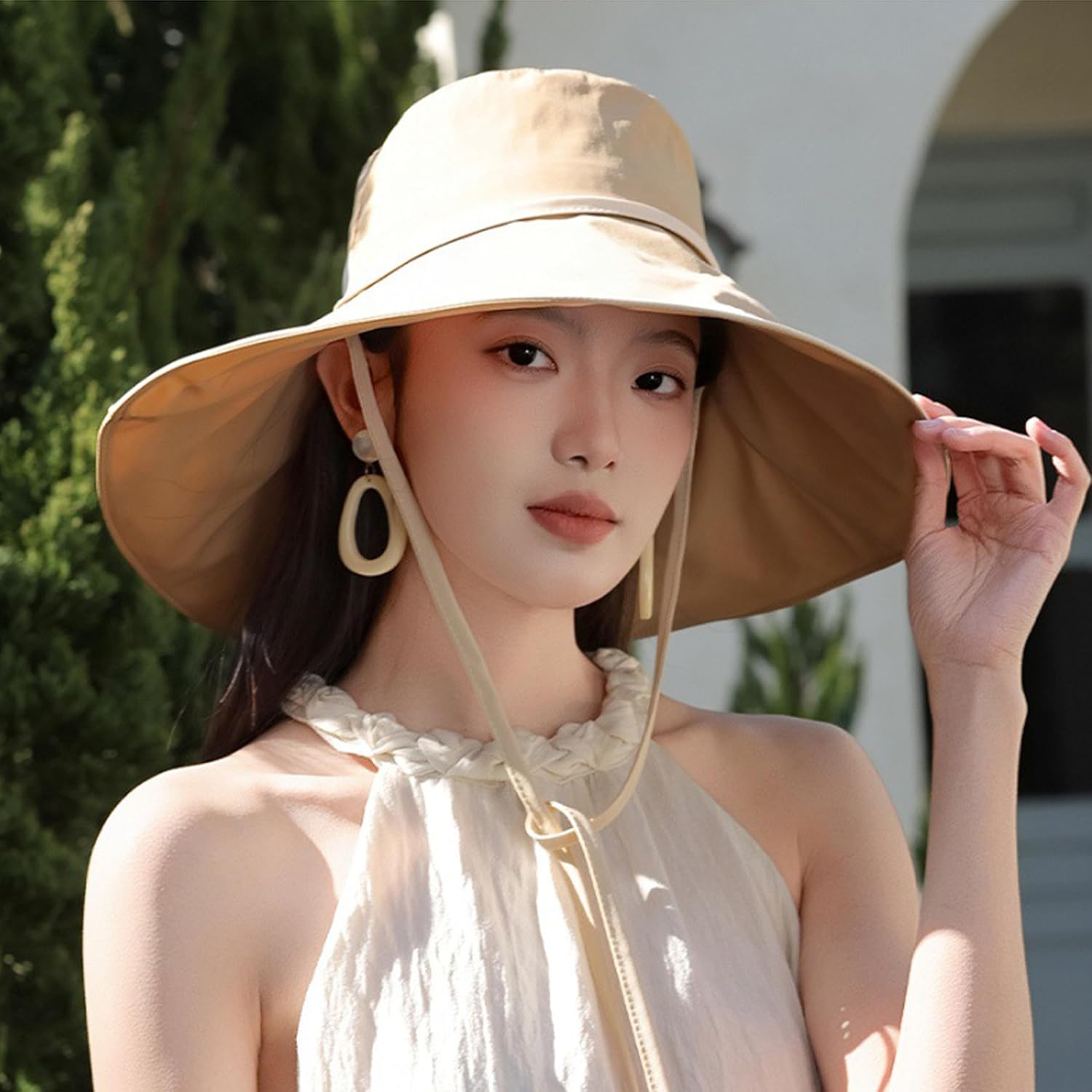 Women's Outdoor UV-Protection-Foldable Sun-Hats Wide-Brim Beach Fishing Hat