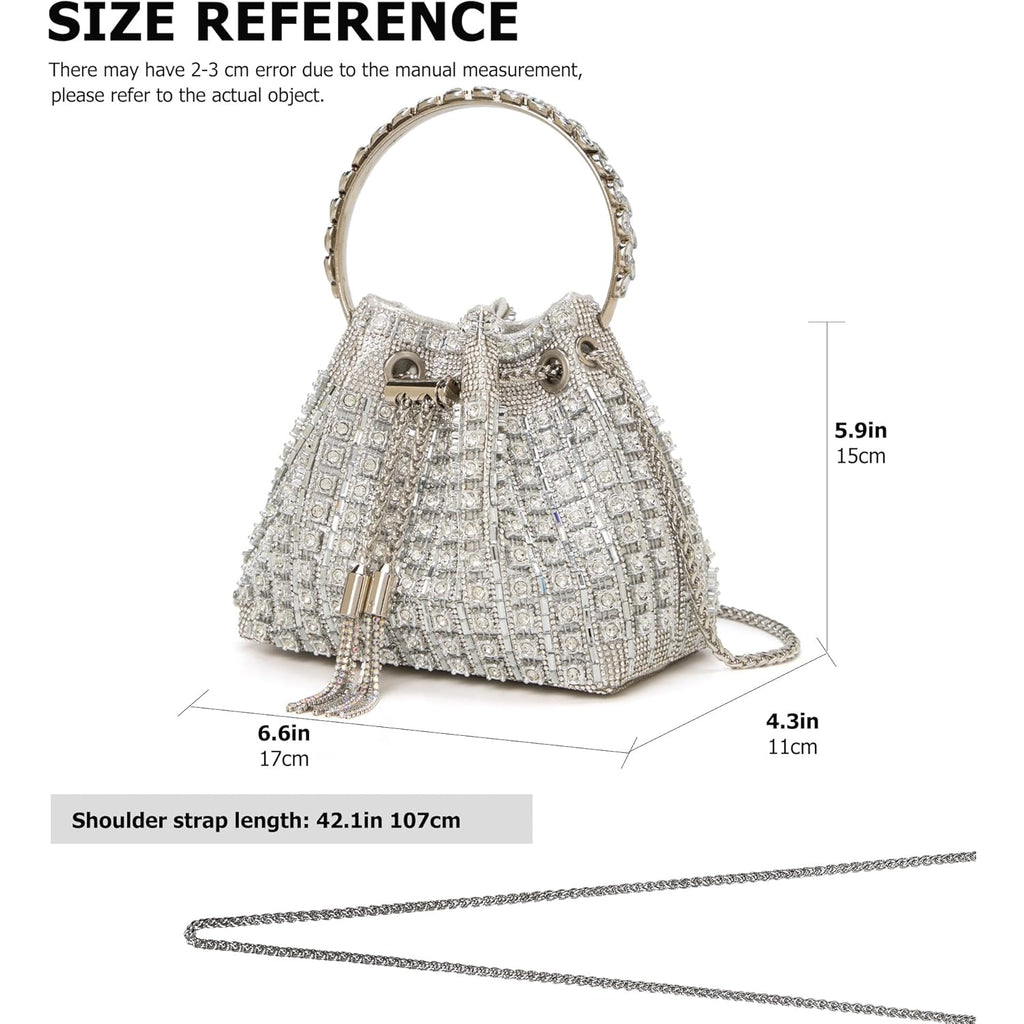 Sweetovo Sparkly Diamond Evening Bag Clutch Purses for Women Rhinestone Purse Glitter Handbag for Party Prom Cocktail Wedding