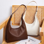 KALIDI Crescent Tote Bag, Women Underarm Handbag Vegan Leather Zipper Shoulder Purse Hobo for Evening Shopping Casual