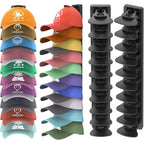 Hat Organizer For Baseball Caps Hold Up To 40 Hats, 2 Pack Hat Rack For Wall, Strong Adhesive Hat Storage Display Holder For Closet Door And Wall (Black)