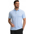 Esabel.C Golf Shirts For Men Dry Fit Performance Short Sleeve Print Moisture Wicking Collared Shirt