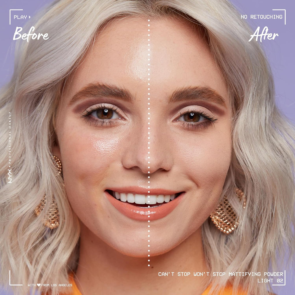 Nyx Professional Makeup Can'T Stop Won'T Stop Mattifying Pressed Powder - Light