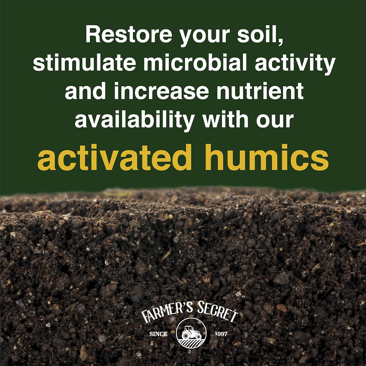 Farmer’S Secret Soil Revitalizer - Organic (Omri Listed) Dirt Health Booster - Liquid Compost Soil Amendment - Activated Humic Acid (32Oz)