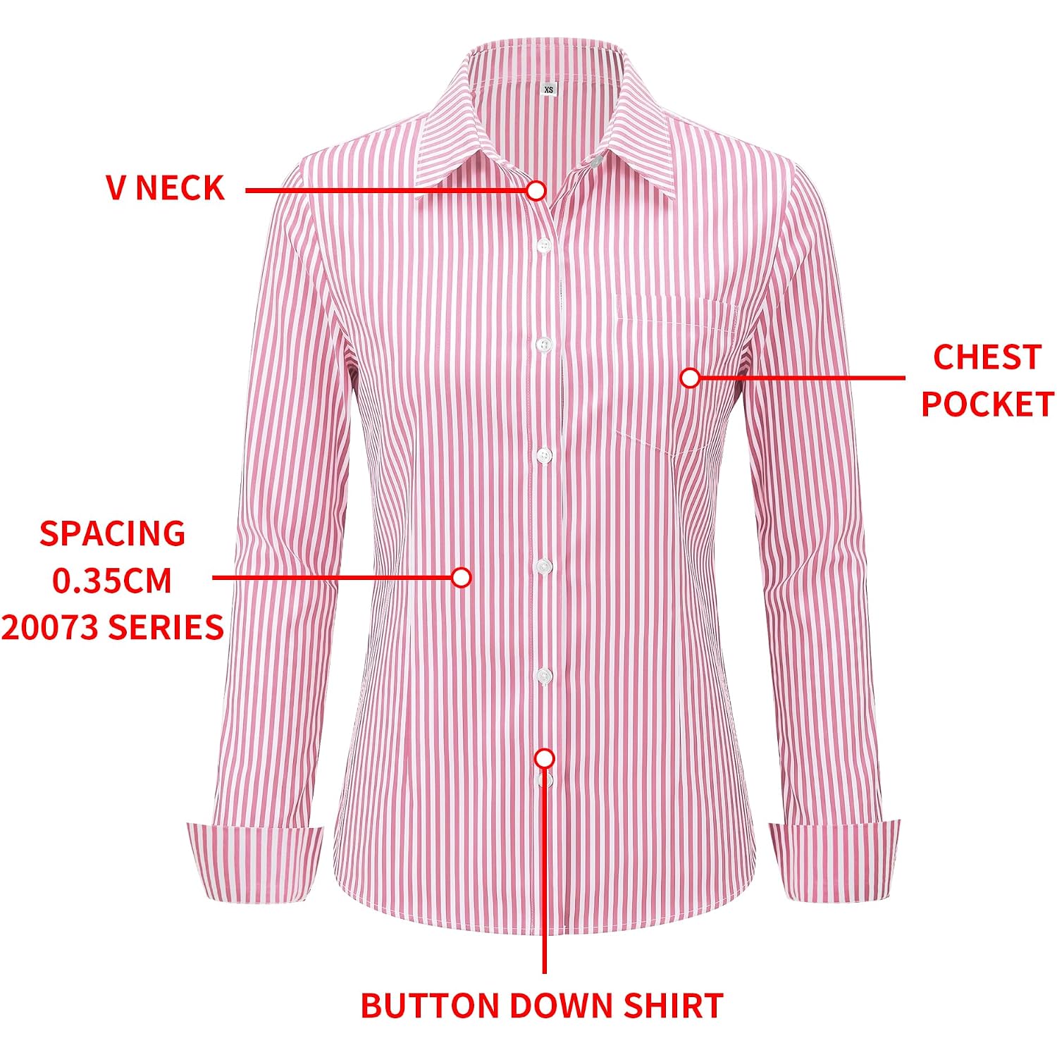Cunlin Women'S Striped Button Down Shirt - Wrinkle Resistant Regular Fit Blouse, Business Casual Cotton Blend Work Tops