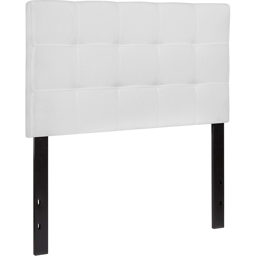 Emma + Oliver Quilted Tufted Upholstered Twin Size Headboard In White Fabric