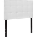 Emma + Oliver Quilted Tufted Upholstered Twin Size Headboard In White Fabric