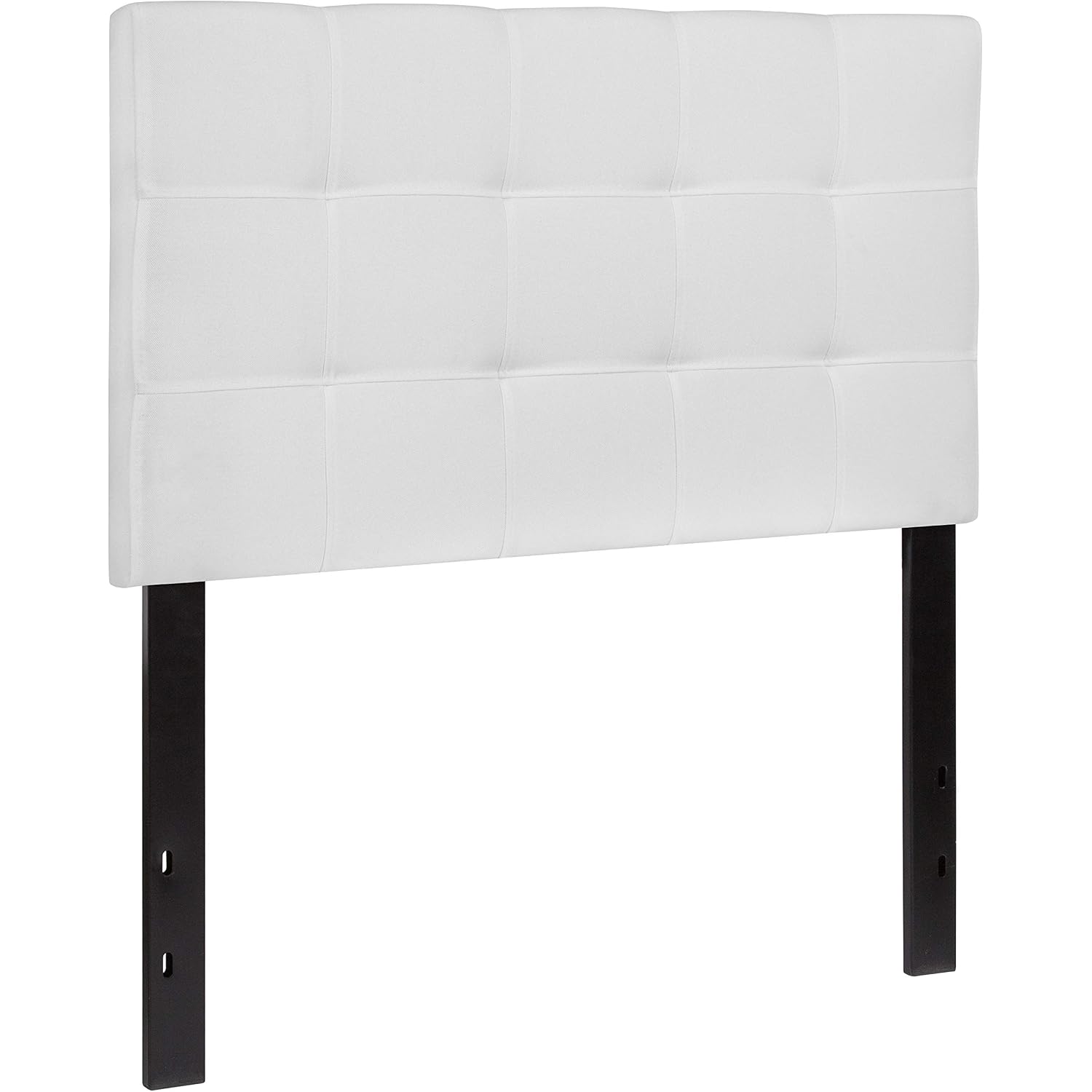 Emma + Oliver Quilted Tufted Upholstered Twin Size Headboard In White Fabric