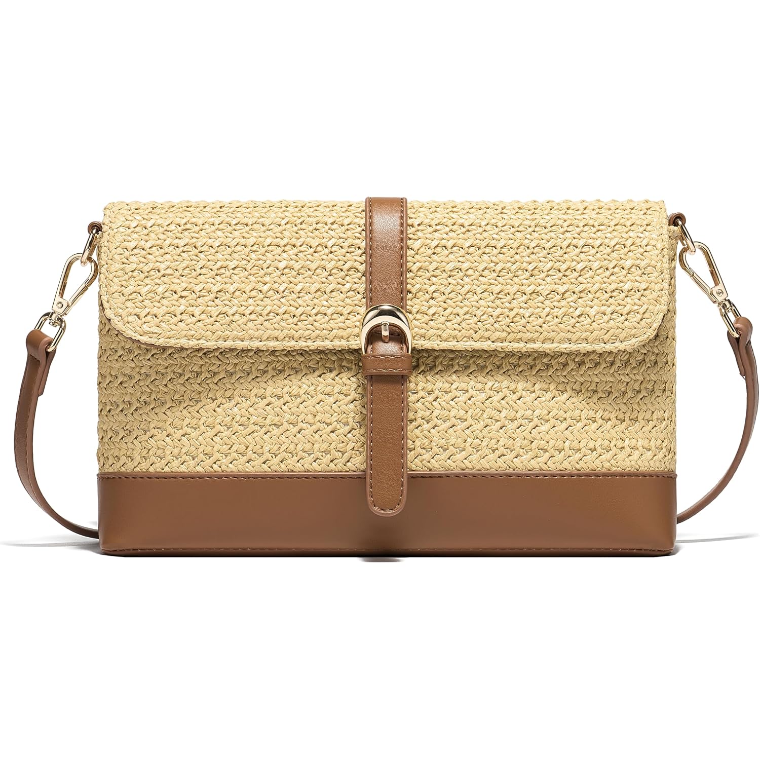 Straw Bag For Women, Woven Summer Beach Raffia Purse With Detachable Strap, Boho Crossbody Handbag For Vacation
