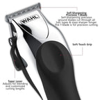 Wahl Clipper USA Deluxe Corded Chrome Pro, Complete Hair and Trimming Kit, Includes Corded Clipper, Cordless Battery Trimmer, and Styling Shears, for a Cut Every Time - Model 3029682
