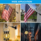 Hoople Flag Pole Holder For Outside House, Adjustable Flag Pole Mount, Metal Flag Holder For Outside, Multi-Position Aluminum Flag Pole Bracket, Stainless Hardware, High Wind Resistance, 1 Inch Black