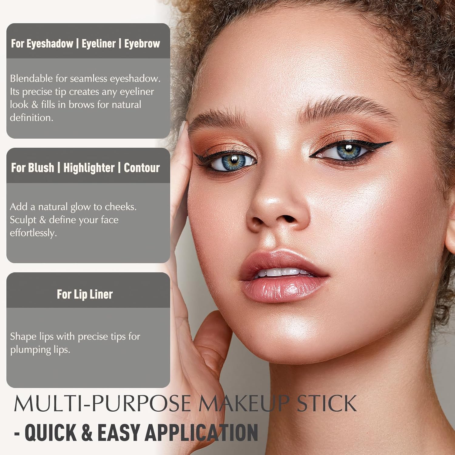 Eyeshadow Stick, Nude Beige Matte Cream Eyeshadow Long-Lasting Crease-Proof Neutral Eye Brightener Shadow Eyeliner Pencil High Pigmented Highlighter Makeup Crayon with Blending Brush