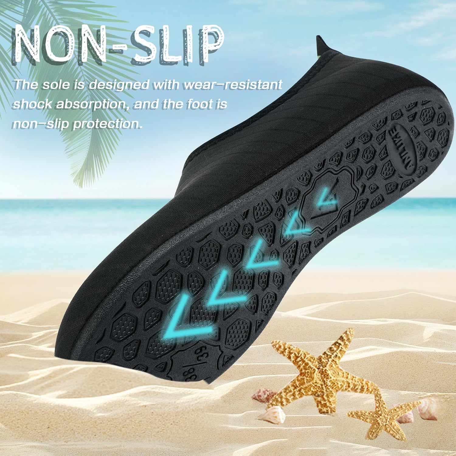 Anluke Water Shoes Barefoot Aqua Yoga Socks Quick-Dry Beach Swim Surf Shoes For Women Men