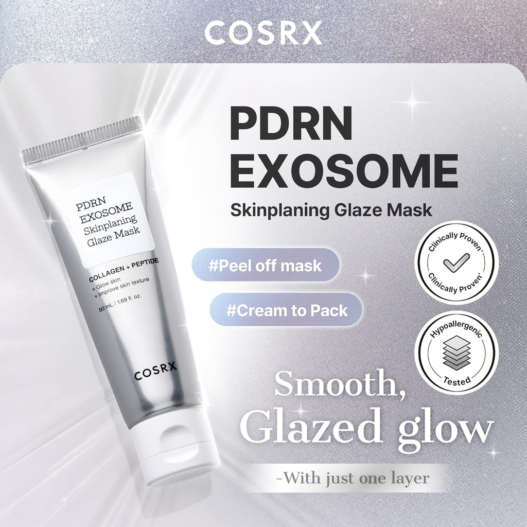 COSRX PDRN EXOSOME Glaze Wrapping Mask with SALMON DNA PDRN, Instant Glow, Easy Peel-Off Overnight Mask for Glass Skin, Firmness, Elasticity & Skin Texture Care, Mothers day gifts Korean Skin Care