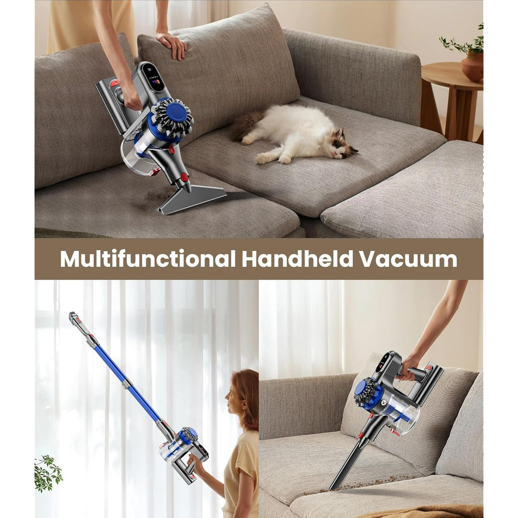 Kardv Cordless Vacuum Cleaner, 500W/40Kpa Vacuum Cleaners For Home, 60Mins Stick Vacuum With Led Display, Anti-Tangle & Wall Mount Charging, 8 In 1 Lightweight Vacuum For Hard Floors Carpet Pet Hair