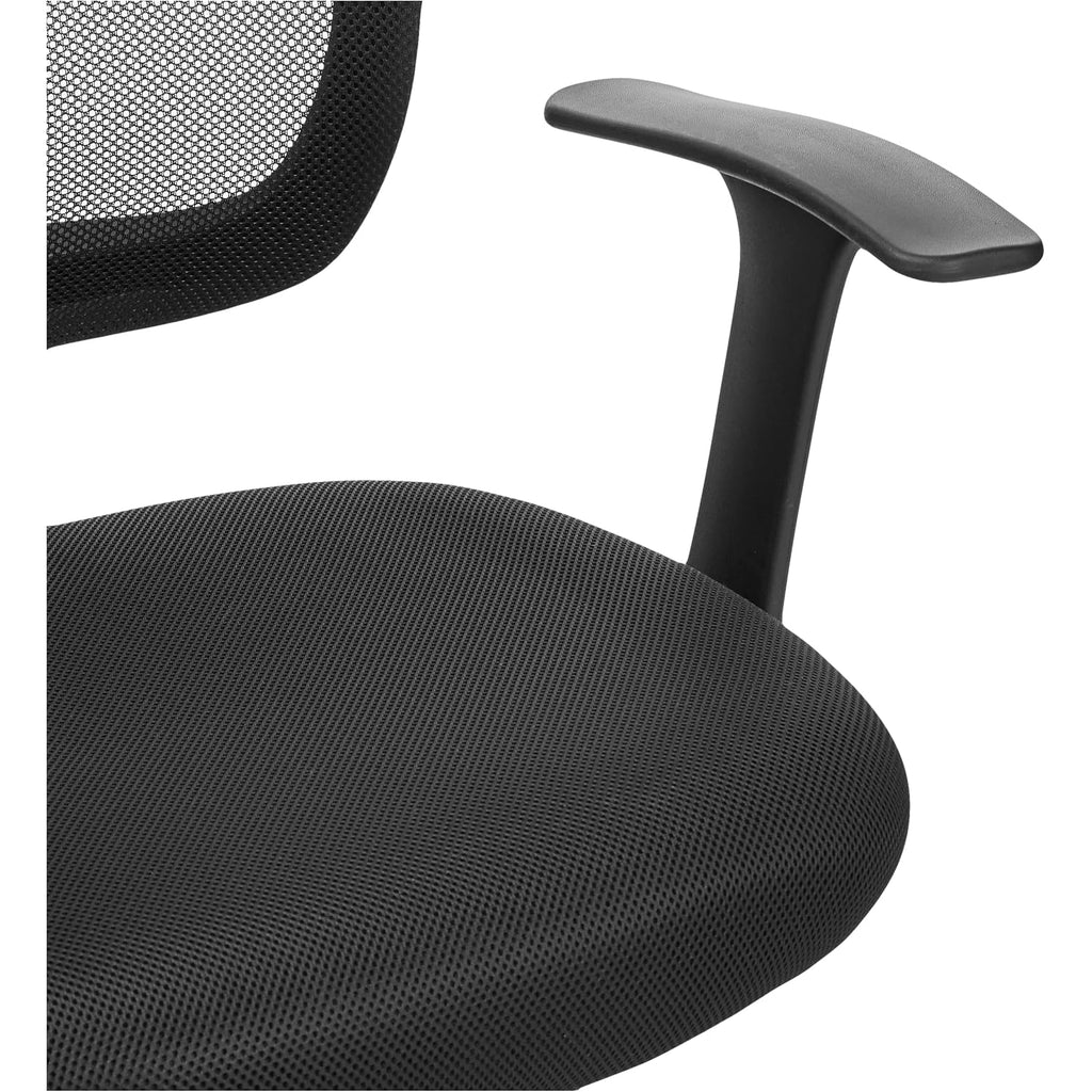 Amazon Basics Breathable Mesh Mid-Back Office Desk Chair With Armrests, Lumbar Support, 360-Degree Swivel, Adjustable-Height, Black