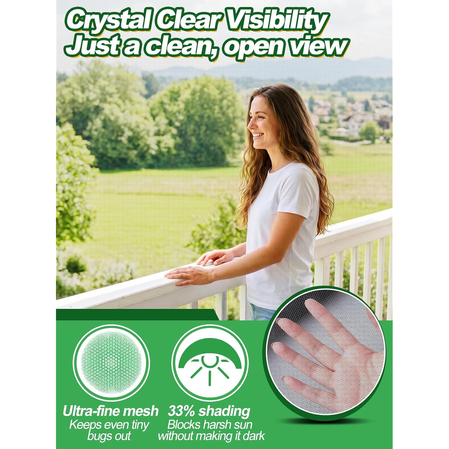 Strong Pp Nanocomposite Mosquito Net Garden Netting - 10 X 20Ft Clear View Bird Insect Pest Mesh Barrier Screen For Patio, Balcony, Porch, Outdoor Raised Beds Protection (Black)