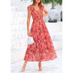Prettygarden Women'S Summer Tulle Midi Dress Sleeveless Smocked Ruffle Flowy Mesh Dresses Party Wedding Guest Sundress