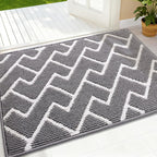 Olanly Front Door Mat, Non-Slip Rubber Backing, Dirt Resistant And Absorbent, Washable, Easy To Clean Low-Profile Indoor Doormat For Back Door, Entryway, Inside Entrance, 32X20, Grey