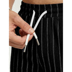 Jmierr Men’S Casual Stripes Shorts Relaxed Fit Elastic Waist Drawstring Shorts