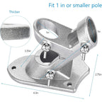 Flag Pole Holder For Outside House, Heavy Duty Flag Pole Mounting Bracket, Aluminum Metal Flagpole Mount With Stainless Hardware For Outdoor, Strong And Rust Proof, 1" Inner Diameter (Silver-1Pack)