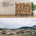 4Ft Firewood Rack Holder For Fireplace, Adjustable Log Stand For Storage | Indoor/Outdoor, 8 Legs, Black, Heavy Duty Log Stand, For Patio, Weather-Resistant Tubular Stee, Easy Assembly