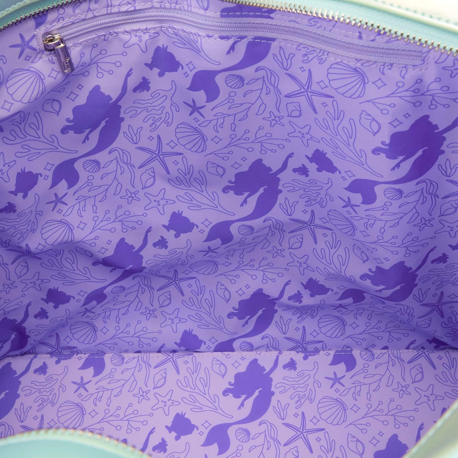 Loungefly The Little Mermaid Ariel, Flounder, & Sebastian Tote Bag With Coin Bag