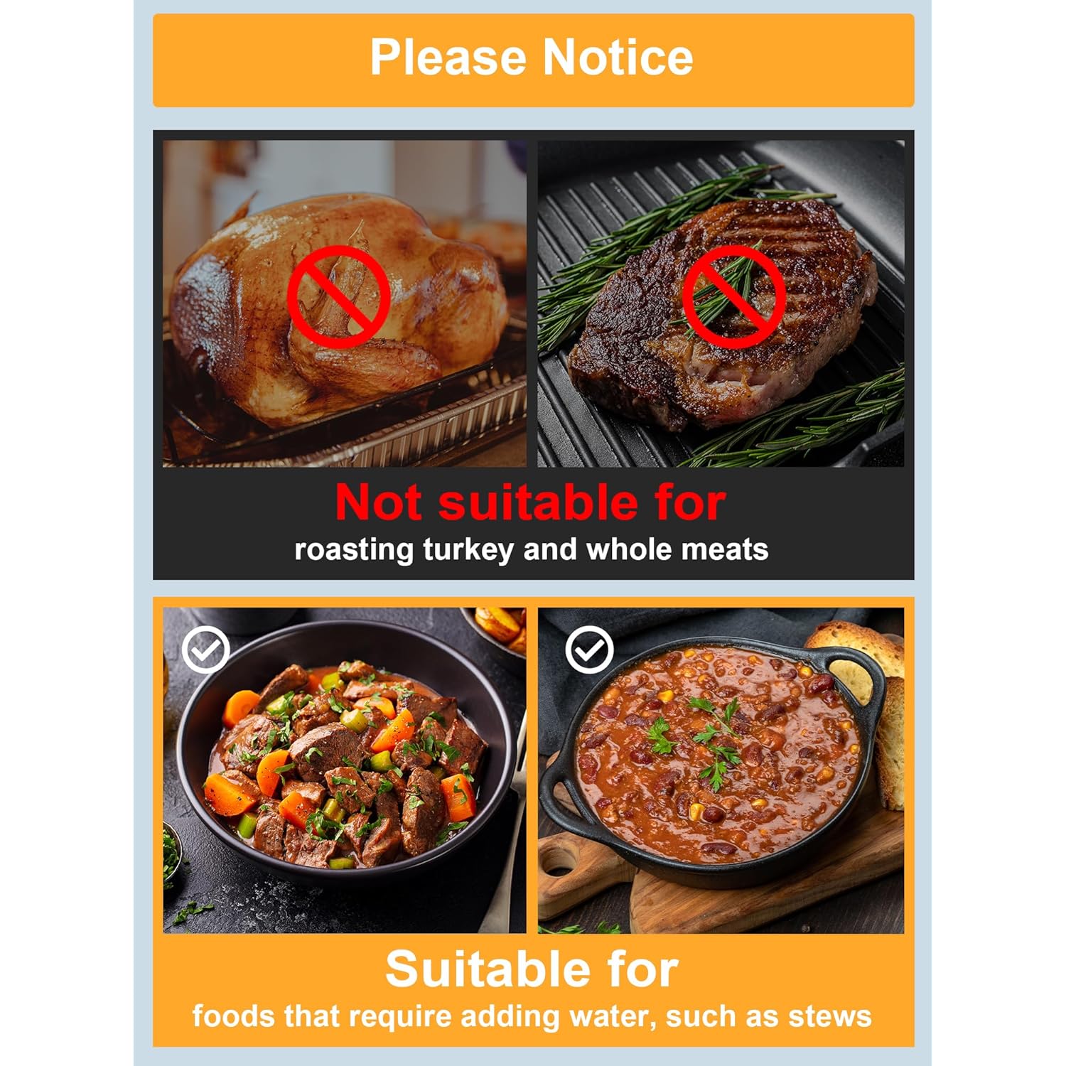 SMARTAKE Electric Roaster Liners, 10 Count Disposable Roaster Liners, Fits 16, 18, 22 Quart Roasters, Roaster Pan Oven Liners Plastic Cooking Bags for Instant Cleanup, 18 x 34 Inch