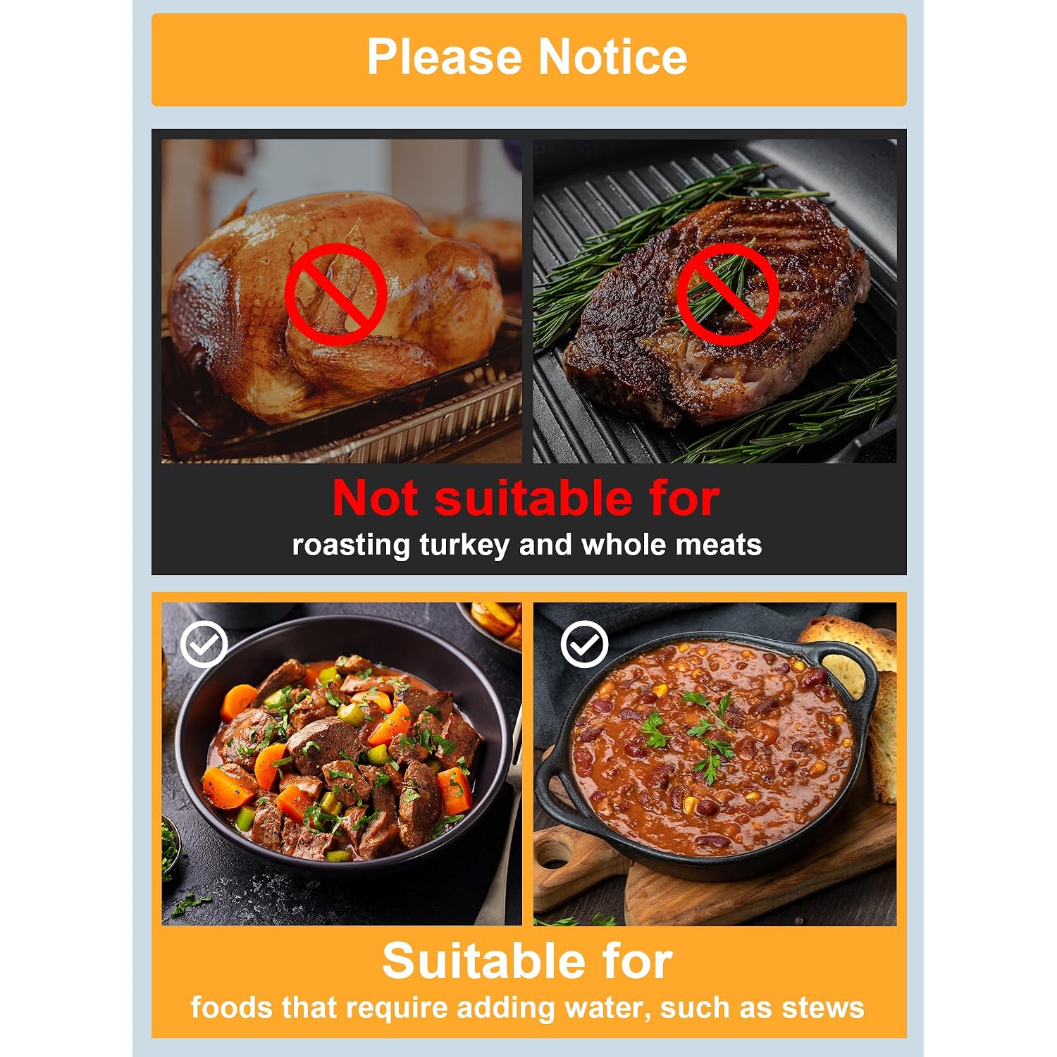 Smartake Electric Roaster Liners, 10 Count Disposable Roaster Liners, Fits 16, 18, 22 Quart Roasters, Roaster Pan Oven Liners Plastic Cooking Bags For Instant Cleanup, 18 X 34 Inch