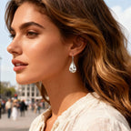 925 Sterling Silver Teardrop Dangle Earrings, Hypoallergenic 14k Gold Plated Hammered Waterdrop Earring for Women Trendy Statement Dangling Drop Leverback Earrings Gifts in Jewelry Box