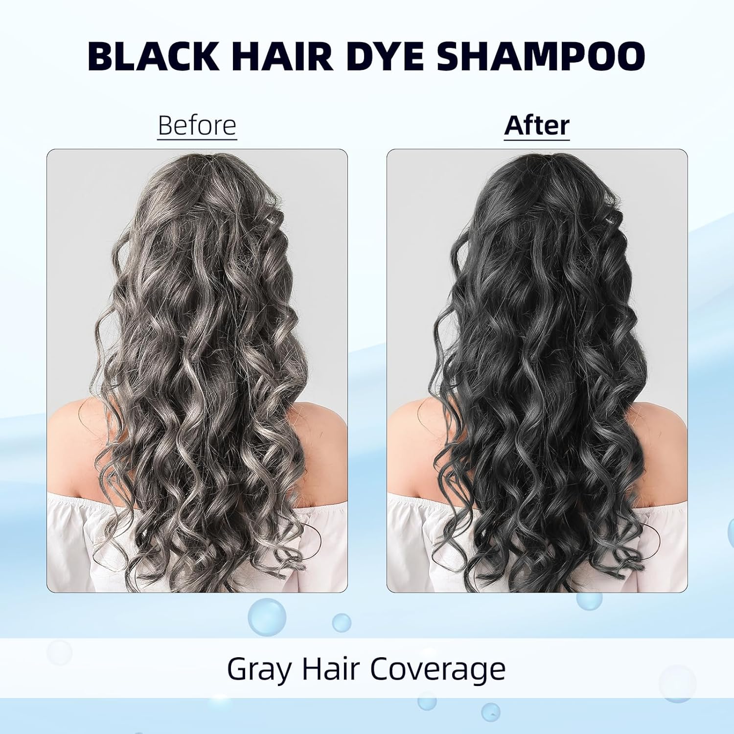 Ivnil Black Hair Dye Shampoo 3 in 1 Semi Permanent Hair Color Shampoo for Women & Men for Gray Hair Coverage, Natural Herbal Ingredients shampoo para pintar el cabello