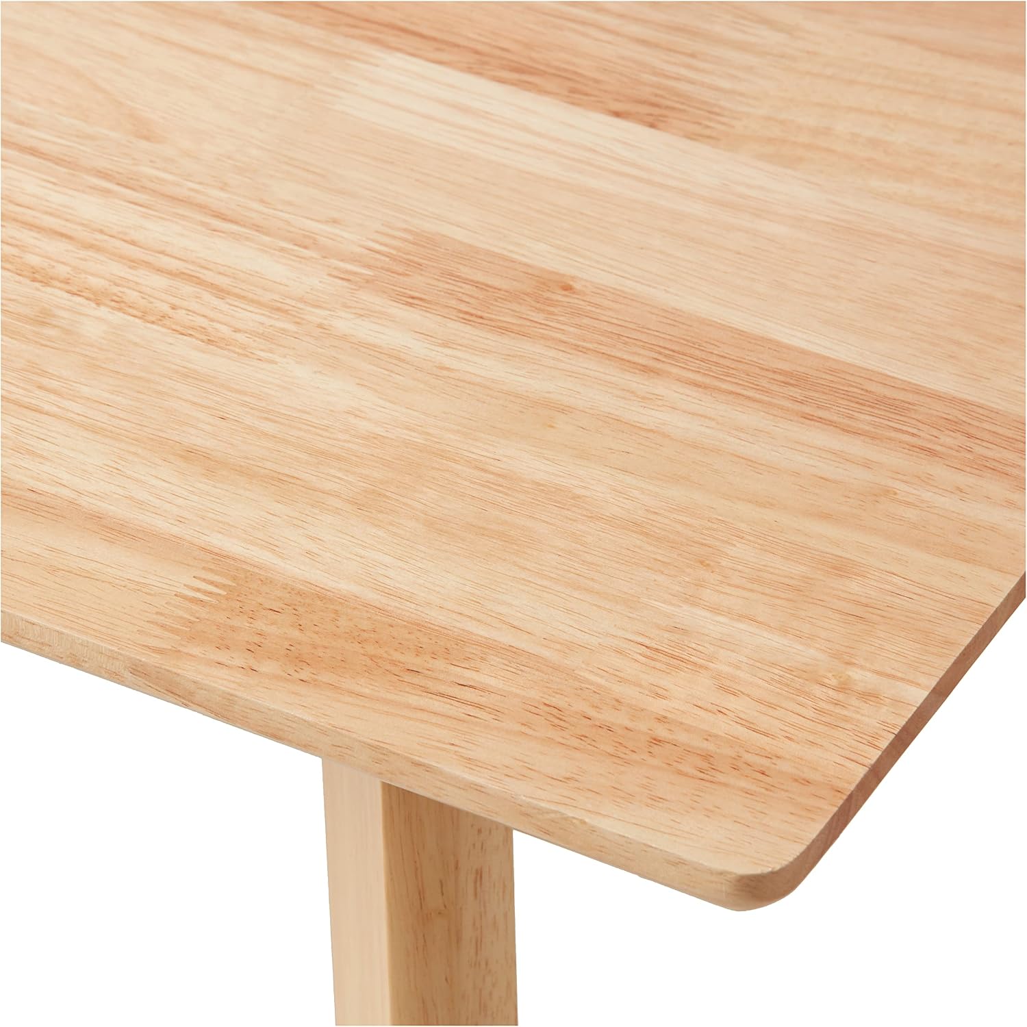 Amazon Basics Fsc Certified Sturdy Solid Wood Rectangular Dining Table, Easy Assembly, Kitchen Table, 29.5"D X 47.2"W X 29.5"H, Natural Wood
