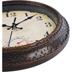 Outdoor Clocks Waterproof With Thermometer Combo Vintage Rustic Wall Clock For Patio Pool Bathroom Kitchen(8 Inch,Bronze)