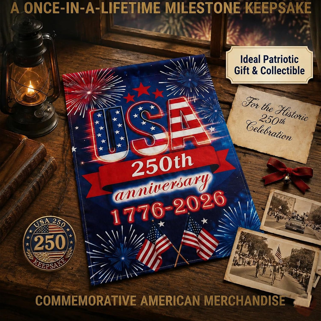 250 Anniversary Usa Garden Flag - 250 Years Of Freedom Double Sided 3-Ply American Patriotic Flags 1776-2026, Uv Protection Fade Resistant 12X18 Inch Yard Flag Commemorative Merchandise For Outdoor Celebration