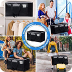 Collapsible Moving Bags - Heavy Duty Boxes With Zippers And Handles, Space Saving Packing Totes For Moving Supplies Storage (93L, 6-Pack, Black)