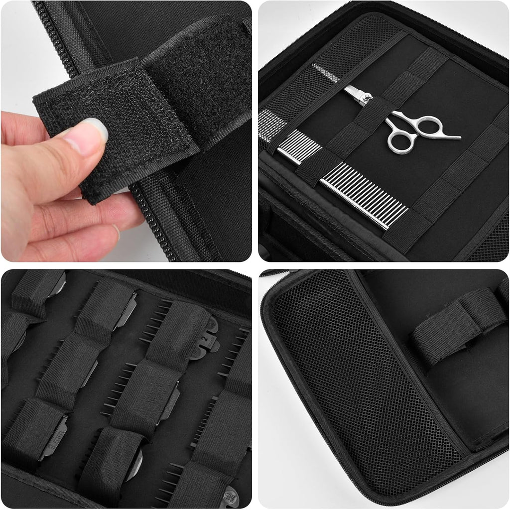 Boobowl Hard Travel Case For Hair Clippers, Hair Cutting Barber Supplies Organizer Bag, Trimmer Storage Holder For Ufree/For Wahl/For Andis Men Razor Guard Grooming Kits -Black