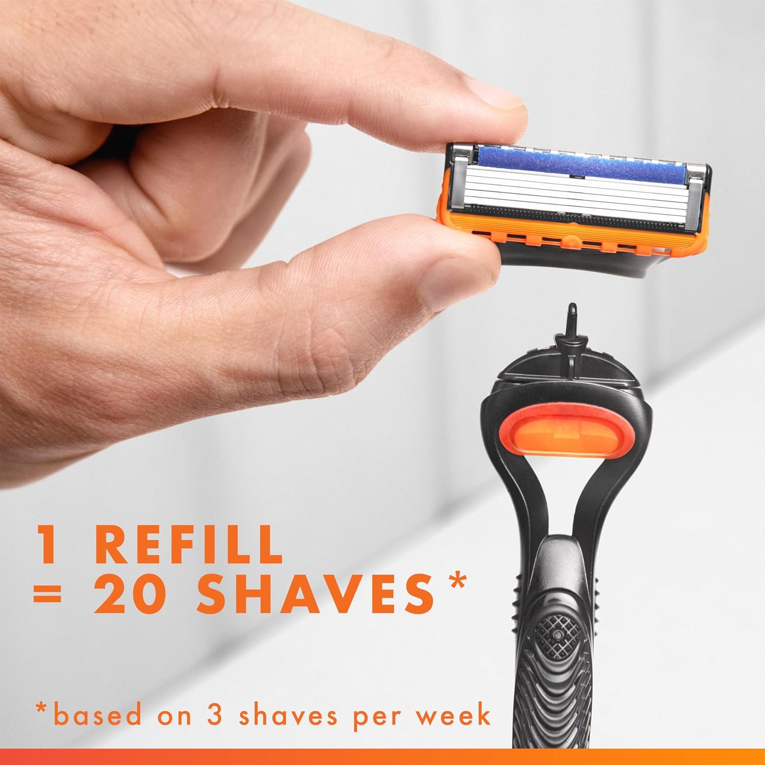 Gillette Fusion5 Mens Razor Blade Refills, 12 Count, Lubrastrip for a More Comfortable Shave