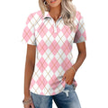 Womens Golf Polo Shirts Summer Short Sleeve 1/4 Zip Tops Moisture Wicking Casual Tennis Activewear with Pockets
