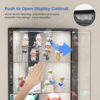 5-Tiers Corner Display Cabinet With Rgb Lights For Collectibles, Black | 69" Tall Curio Cabinet Display Case With Lock, Showcase Display Shelf For Books,Collectibles,Liquor,Living Room,E-Sports Room