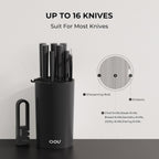 OOU Universal Knife Block Holder Without Knives, Round Kitchen Knife Holder, Detachable Knife Storage for Easy Cleaning-Black