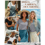 3 Pack Women's V Neck T Shirts, Summer Casual Short Sleeve Tops Loose Fit Rolled Sleeve Tees Trendy Shirts